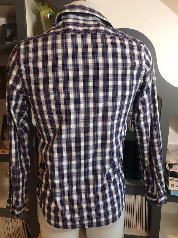 Chemise à carreaux violette Celio - photo numéro 4