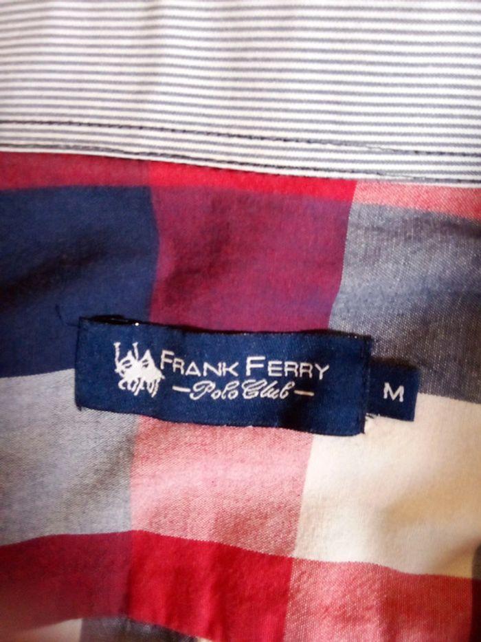 Chemise manches longues à carreaux Franck Ferry rouge et bleu taille M - photo numéro 9