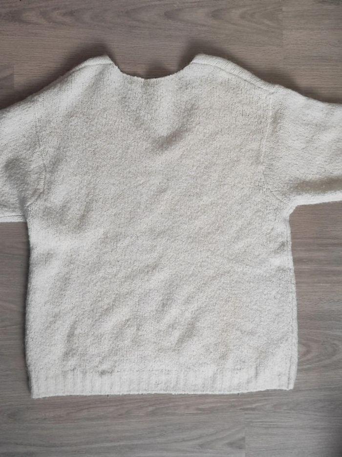 Gros pull col V écru laine alpaga / H&M - Mixte 40/L à 48/4XL - photo numéro 2