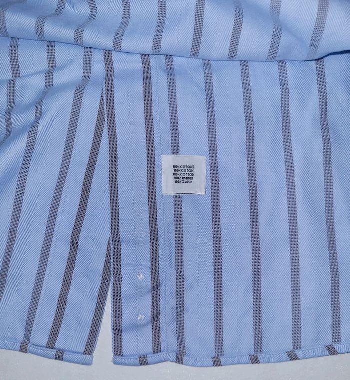 Chemise Gheradi rayée bleue vintage homme taille 42 en très bon état - photo numéro 15