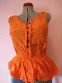 Top Bohème orange Lady Mei Taille L