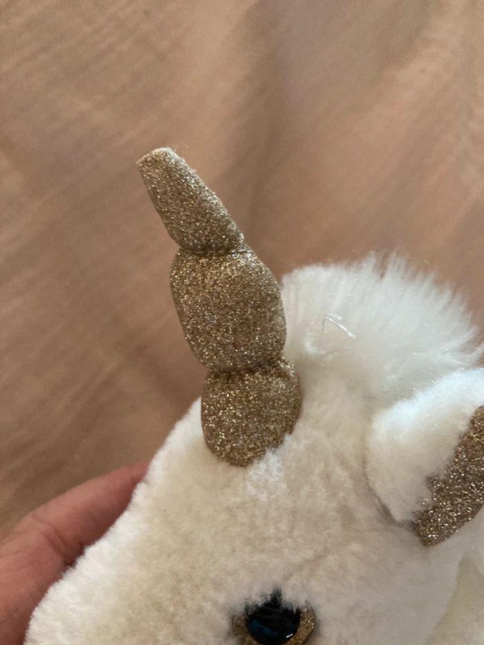 Histoire D’Ours peluche licorne blanche et dorée - photo numéro 5