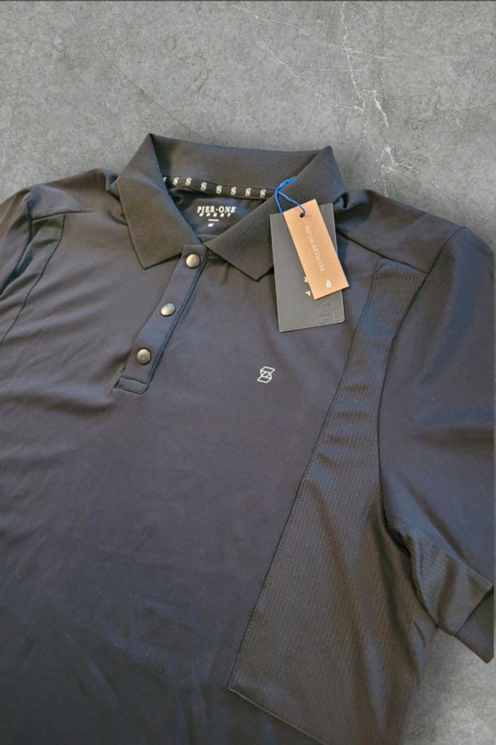 Polo Pier One Sport Noir Taille M Neuf Avec Étiquette - photo numéro 2