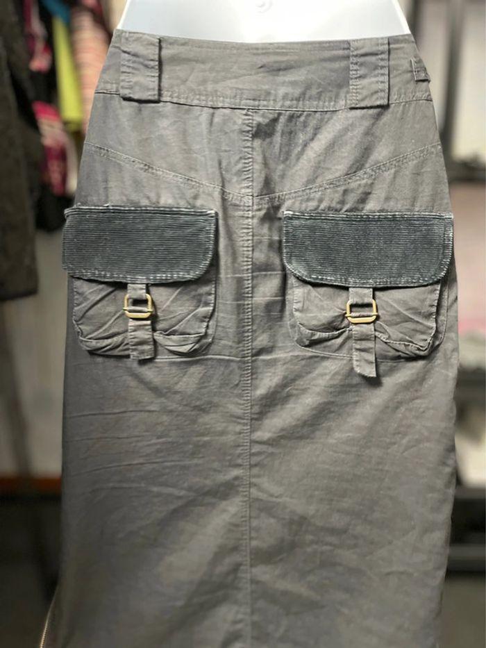 Y2K jupe style cargo bleu gris S - photo numéro 9