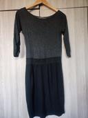 Robe crayon gris noir 38 Zara