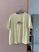 T shirt vert pastel broderie tigres