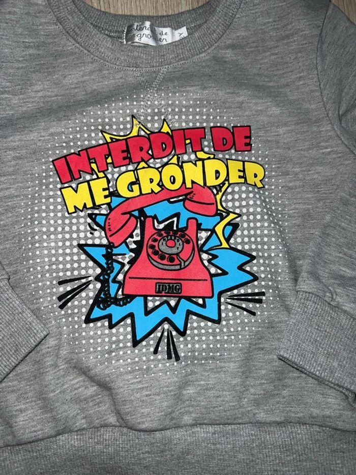 Sweat interdit de me gronder taille 2 ans - photo numéro 2