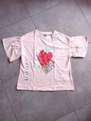 * T-shirt rose imprimé 'fruits' manches courtes T12A Kiabi