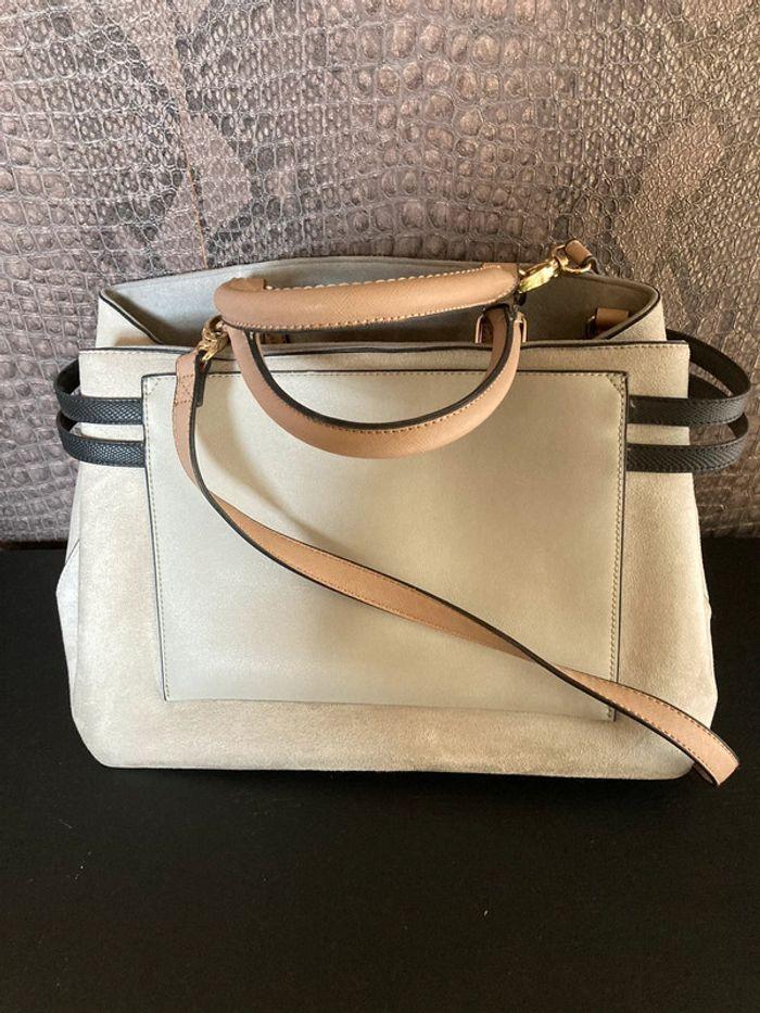 Sac à main River Island gris beige noir en daim suédine similicuir - photo numéro 2