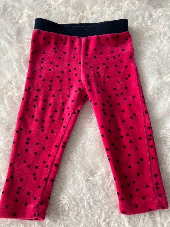 Ensemble pantalon leggins jogging Pull Shirt veste velours marine et rose Absorba 1 ans tbe - photo numéro 4