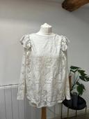 Blouse en dentelle blanche bohème manches longues