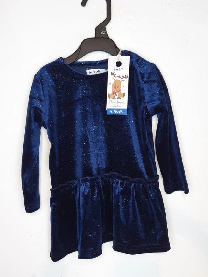 Robe bébé Noël  74 cm 1 ans marine argenté  5.10.15 - photo numéro 17