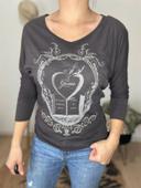 T shirt manches 3/4 gris