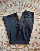 Pantalon de tailleur jambes larges taille haute noir 34