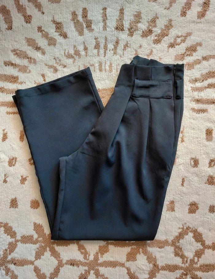 Pantalon de tailleur jambes larges taille haute noir 34 - photo numéro 1