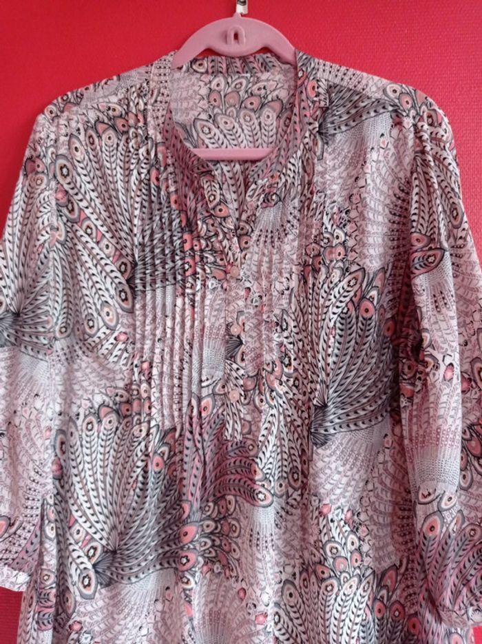 Blouse Taille 42 Marron clair et rosé. - photo numéro 3