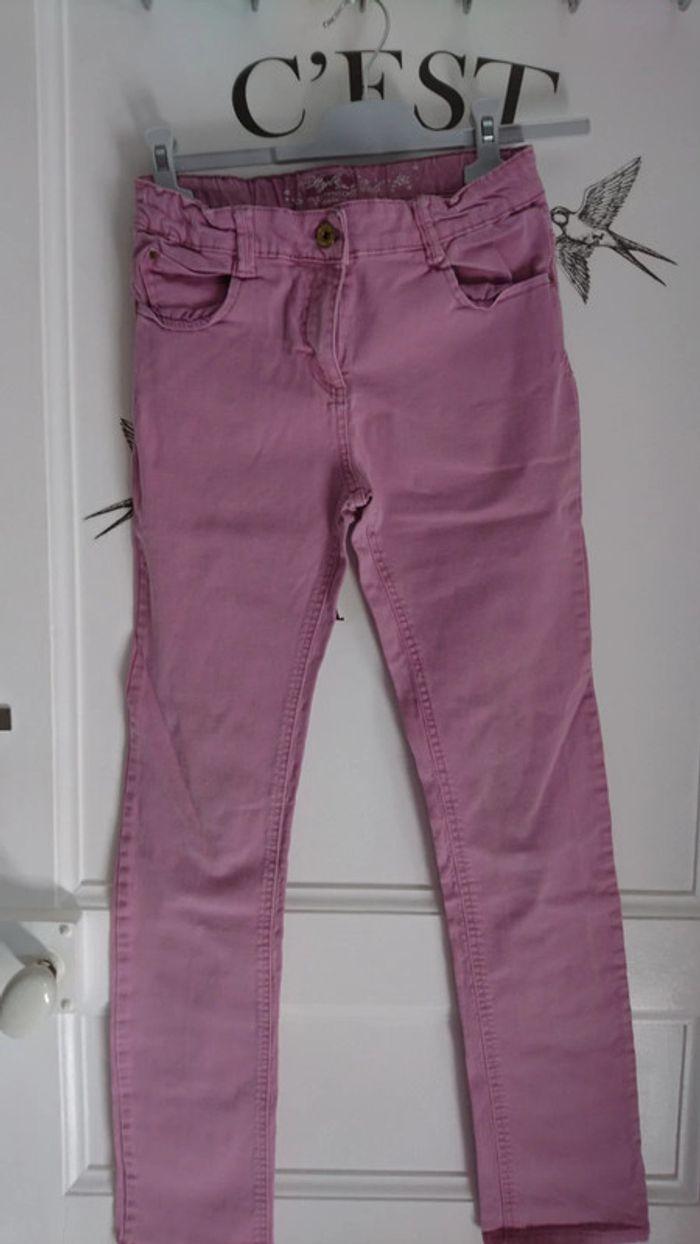 Pantalon jean stretch vieux rose fille in extenso 16 ans - photo numéro 1