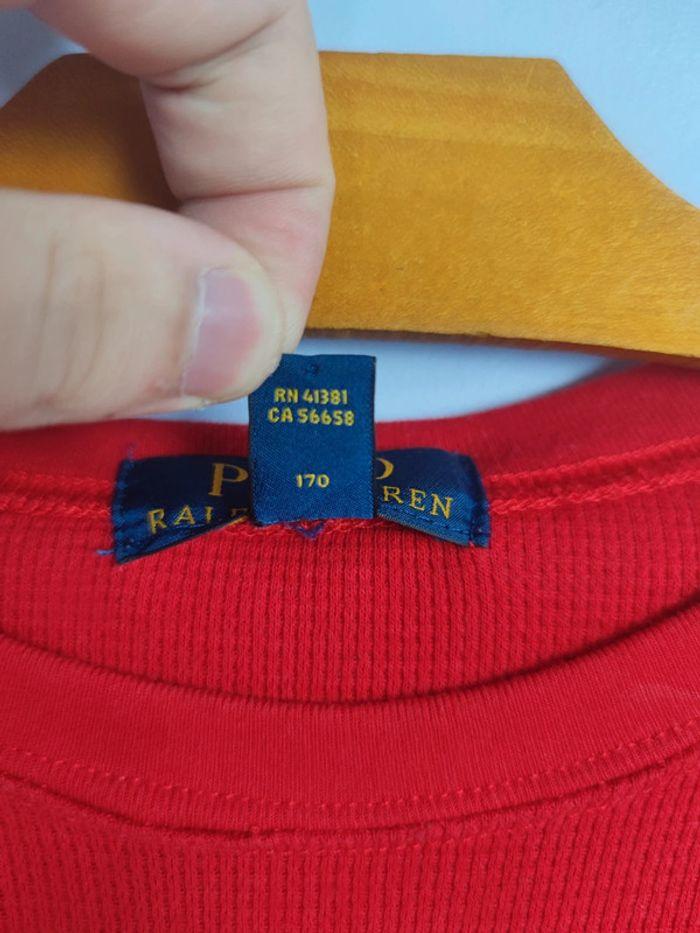 Pull Ralph Lauren Nid D'abeilles Rouge Logo Brodé Jaune Taille XS Homme - photo numéro 4