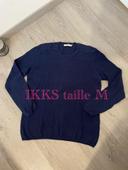 Pull homme à manche longue bleu marine col rond IKKS taille M