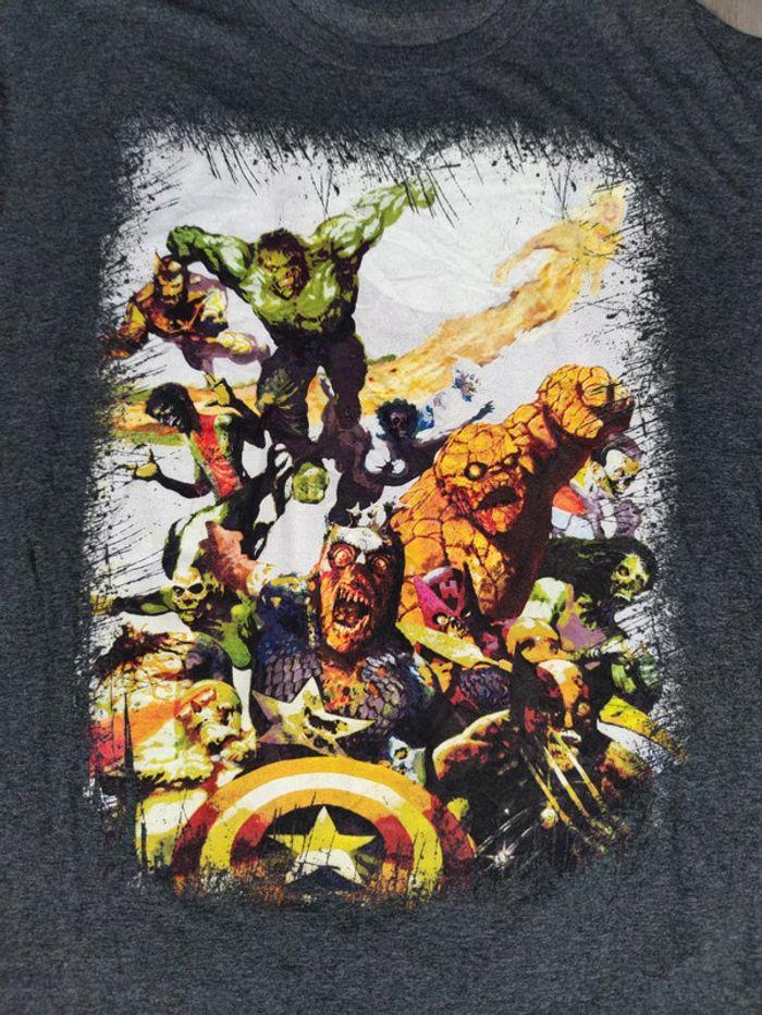 T-shirt Zombies Licence Marvel Vintage Gris Taille L Homme - photo numéro 2