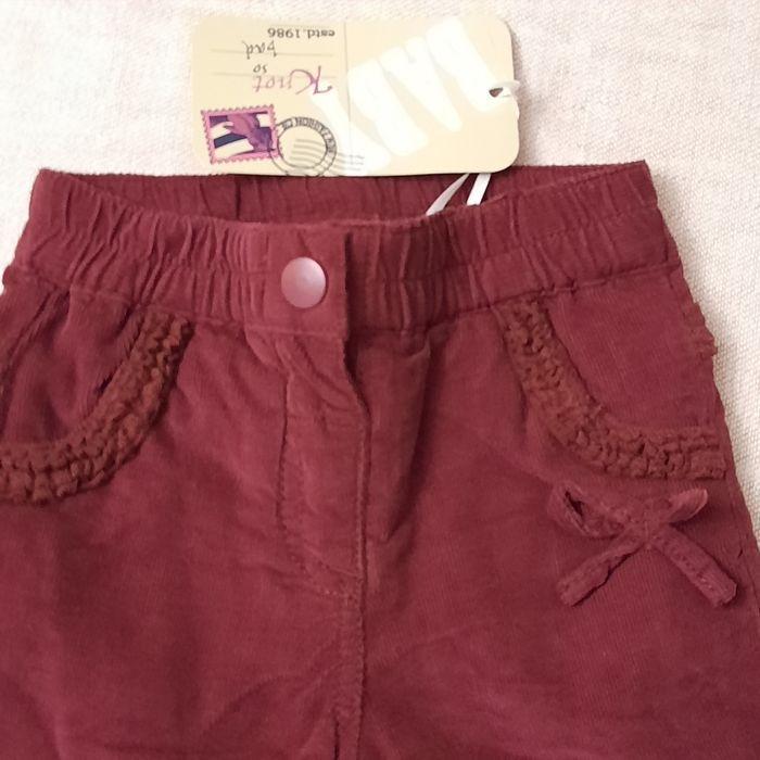 Joli petit pantalon velours faim Bordeaux framboises jamais porté - photo numéro 2