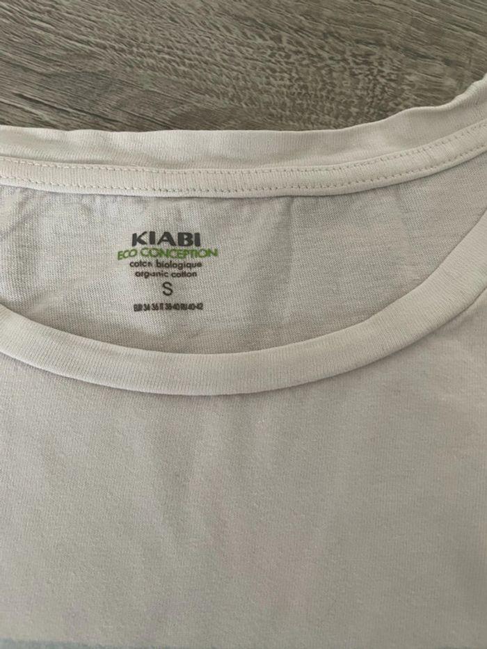 T-shirt à manches courtes blanc motifs imprimés Islande devant en coton biologique kiabi taille S - photo numéro 3