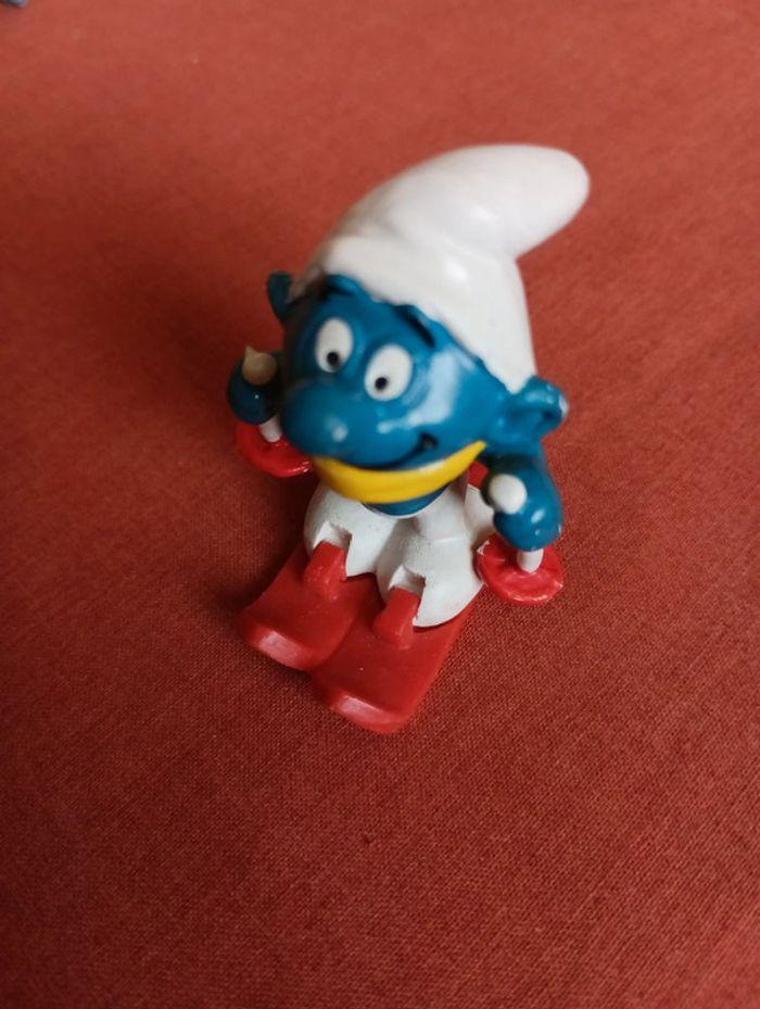 Le Schtroumpf skieur figurine des années 80 - photo numéro 1