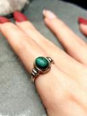 Magnifique bague ancienne taille 50 argent et malachite