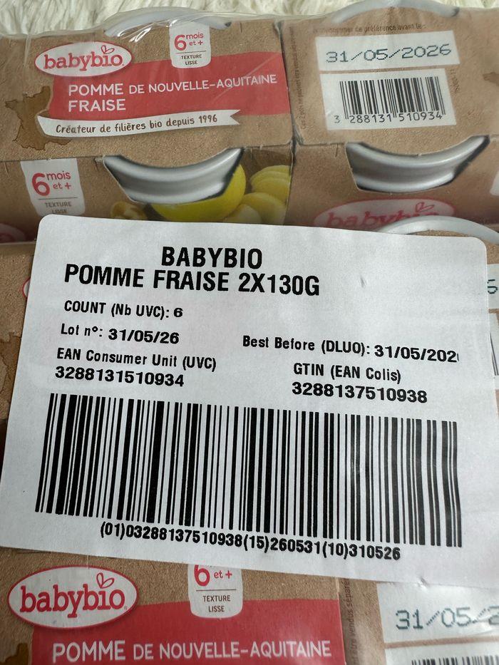 Lot de 12 pots babybio pomme fraise - photo numéro 3