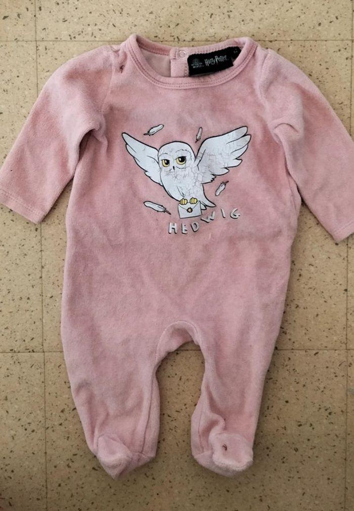 Pyjama une pièce rose Harry Potter Edwige 3 mois - photo numéro 3