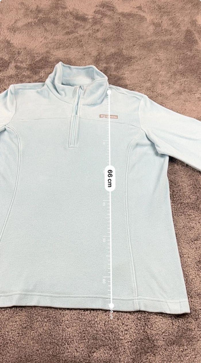 👕 Pull sweat de sport moleton fin Femme demi zip Columbia Lake Aloha Bleu ciel Taille L 👕 - photo numéro 3