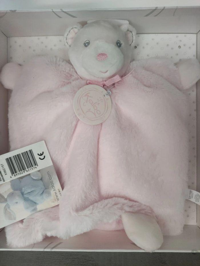 Doudou mouchoir marionnette ourson rose / Puppet Bear pink - photo numéro 3