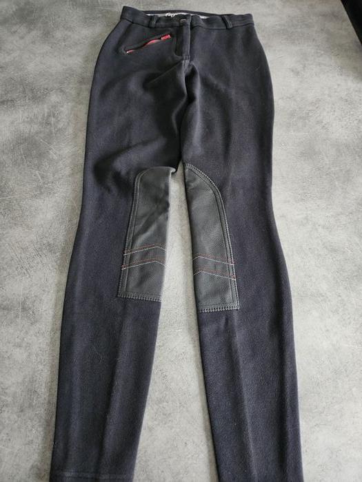 Pantalon d'équitation Victoria breeches chaud femme - noir et rouge - XS / 34 - Fouganza (NEUF) - photo numéro 3