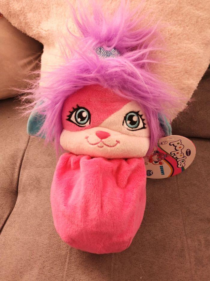 Peluche popples rose vintage - photo numéro 1