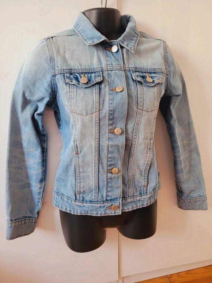 Veste jeans bleu délavé taille XS 34 - photo numéro 2