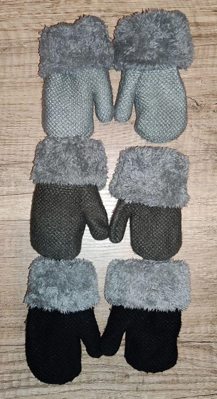 Lot de 3 paires de moufle polaire 2ans