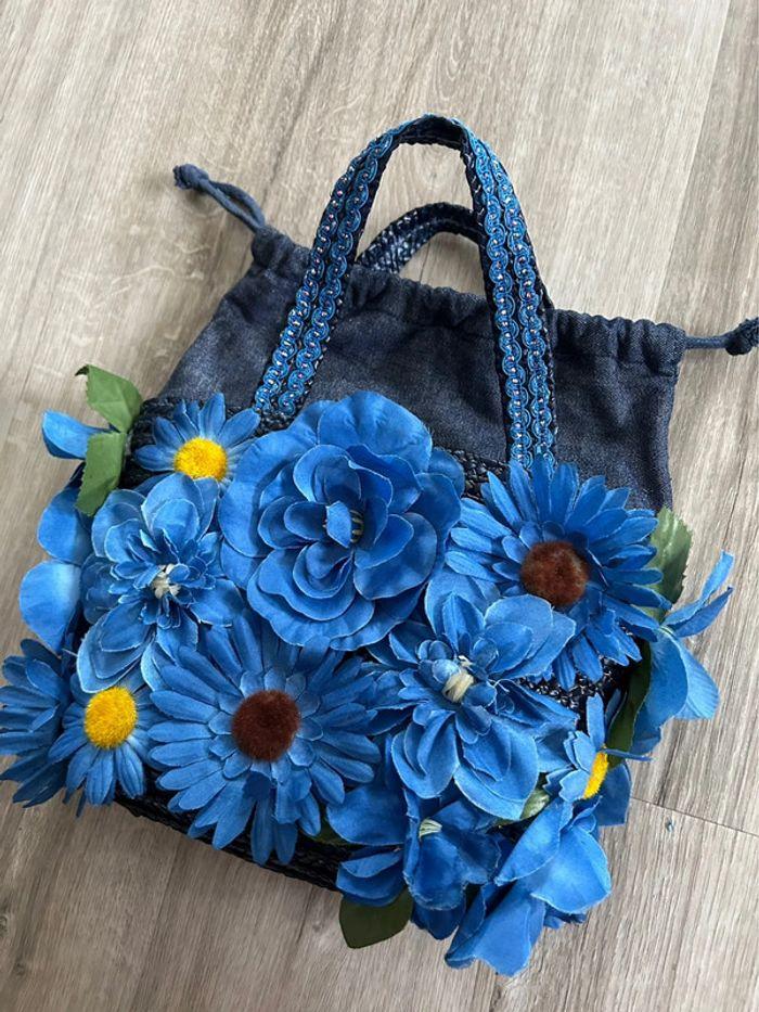 Sac à main fleurs bleu Atelier Lollipops - photo numéro 5