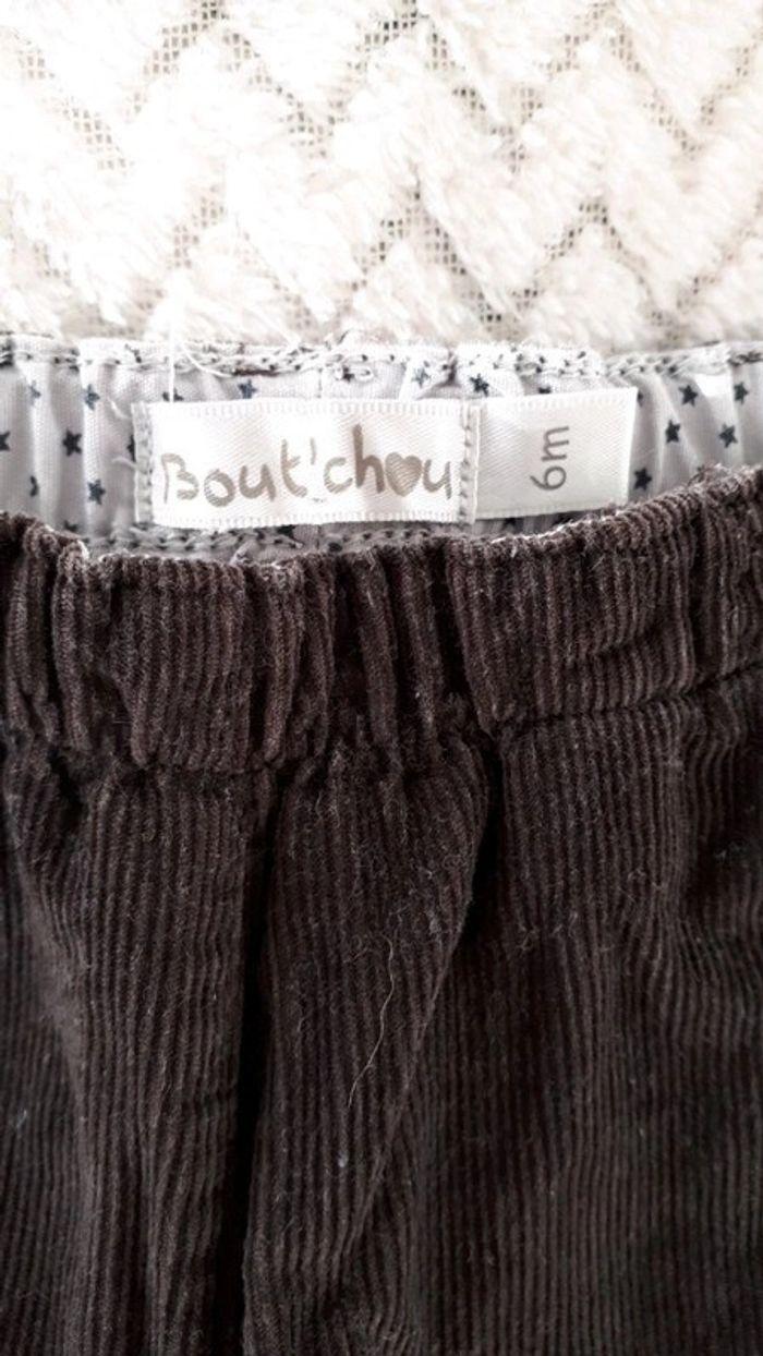 Pantalon velours finement côtelé marron Bout'chou 6 mois - photo numéro 2