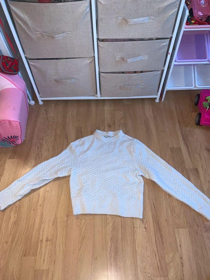 Pull beige blanc crème taille S H&M - photo numéro 1