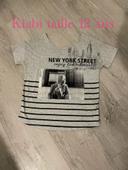 T-shirt à manches courtes gris à motifs New York col rond et col V kiabi taille 12 ans