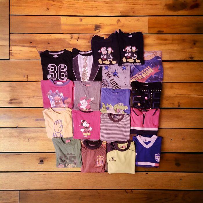 Lot 18 tee-shirts manche longue et manche courte 5-8 ans tees bon état - photo numéro 1