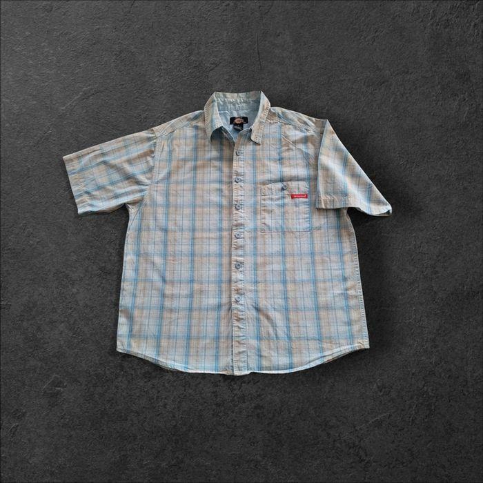 Chemise Manches Courte Dickies Carreaux Bleu Taille M Original - photo numéro 1