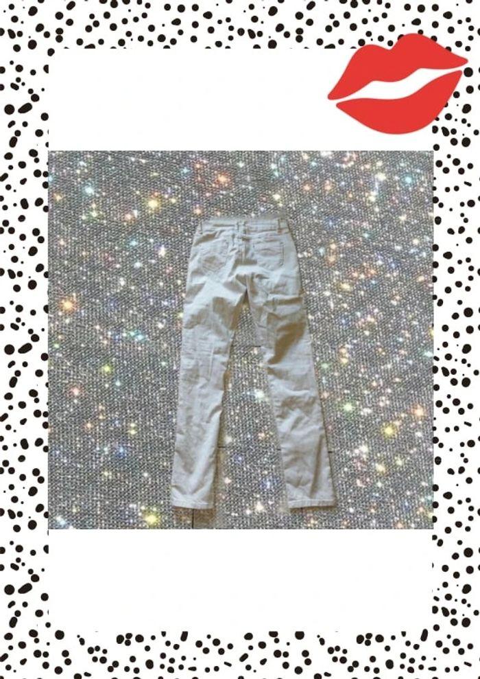 Jeans blanc à perles et strass taille M/38 - photo numéro 4