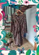 Robe motif serpent bordeaux et marron