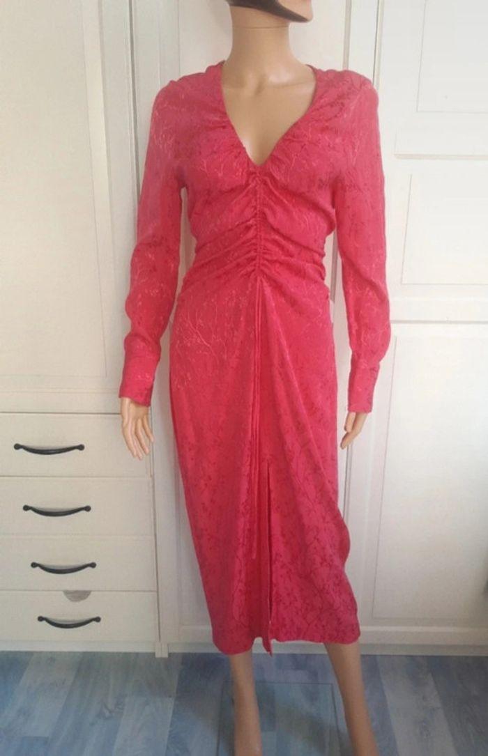 Robe tunique longue manches longues femme rose fushia dentelle taille M de marque Reserved - photo numéro 2