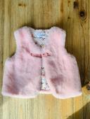 Gilet fausse fourrure rose