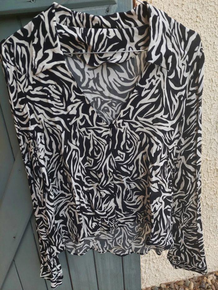 Chemise manche longue à motif - photo numéro 1