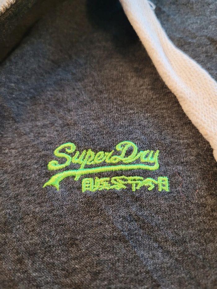 Full-zip à capuche Superdry gris anthracite Taille L Logo brodé - photo numéro 8