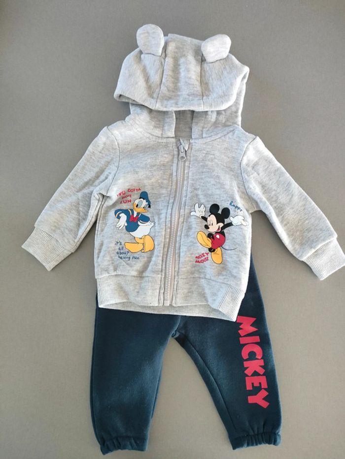 Ensemble jogging Disney bleu gris 6-9 mois - photo numéro 1