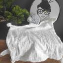 Doudou Hérisson lange coton blanc pois noirs Feuilles Vertes Vertbaudet #geektradedoudou